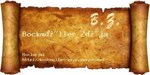 Bockmüller Zója névjegykártya